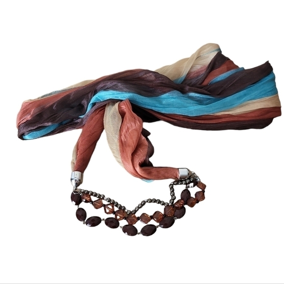 A W Inc Infinity Scarf with Beaded Necklace - Picture 3 of 3